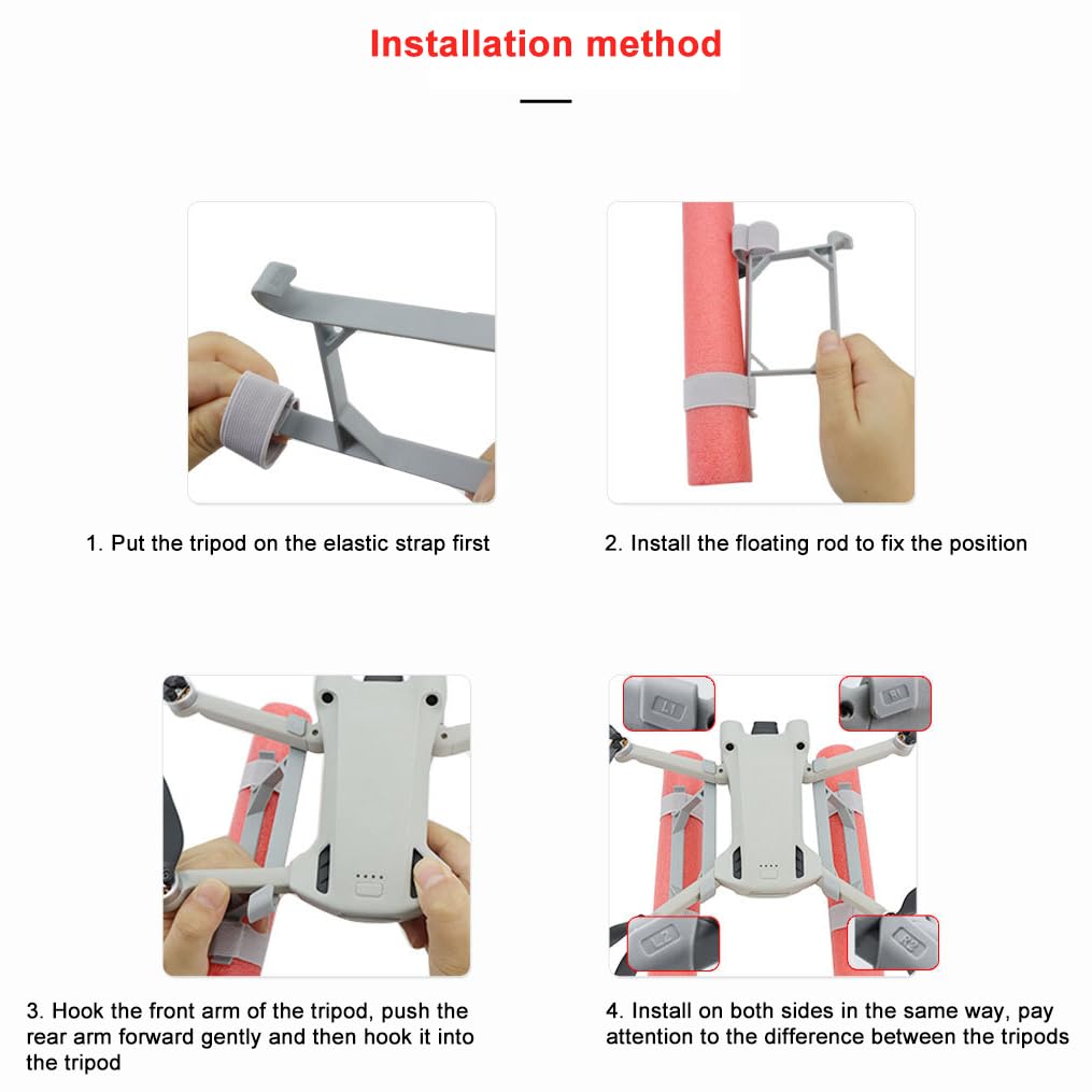 POFET Kit d'extension de flotteur de train d'atterrissage pliable Mini 3/4 Pro pour accessoires DJI Mini 3/4 Pro