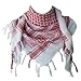 Explore Land 100% Cotton Military Shemagh Tactical Desert Keffiyeh Scarf Wrap (Red and White)