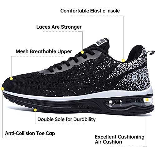 Autper Mens Air Athletic Running Tennis Shoes Lightweight Sport Gym Jogging Walking Sneakers(Blackwhite Us 7.5) #TOP3
