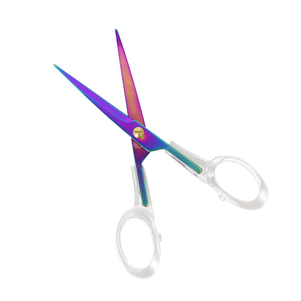 MultiBey Scissors Straight Acrylic Gold Stainless Steel Multipurpose Craft Scissors 6.5 Inches (Colorful)