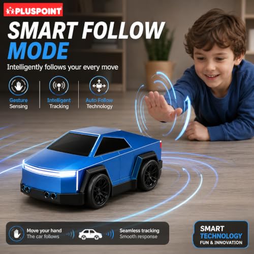 Image of PLUSPOINT 2.4GHz RC Drift Car with Spray Effect | Rechargeable Remote Control Racing Car with LED Lights, Smart Follow & Escape Modes | Mini Drift Vehicle Toy for Kids Age 3+