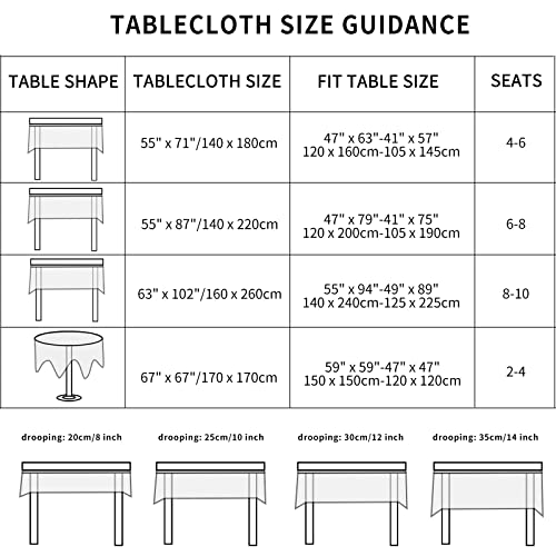 Patdrea Blue Farmhouse Ruffle Tablecloth Rectangle Ramie Table Cloth Thick Gorgeous Country Vintage Shabby Chic Tablecloth For Dining Room Party Holiday Decor 55" X 71" #TOP2