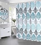 PLORARY Blue Paisley Shower Curtain Polyester Durable Waterproof Bath Curtain Washable, Stall Size S