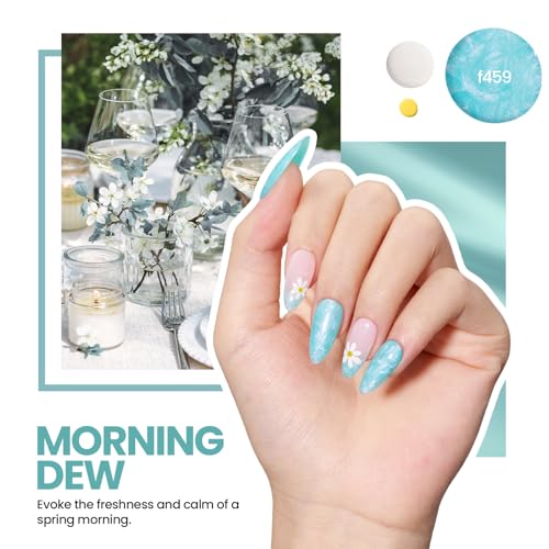 Image of Beetles Gel Nail Polish Kit with U V Light: 19 Pcs Garden Party Pastel 8 Colors Soak Off Gel Nail Set with Base and Top Coat, Sticker accessories All in One Manicure Party Favors
