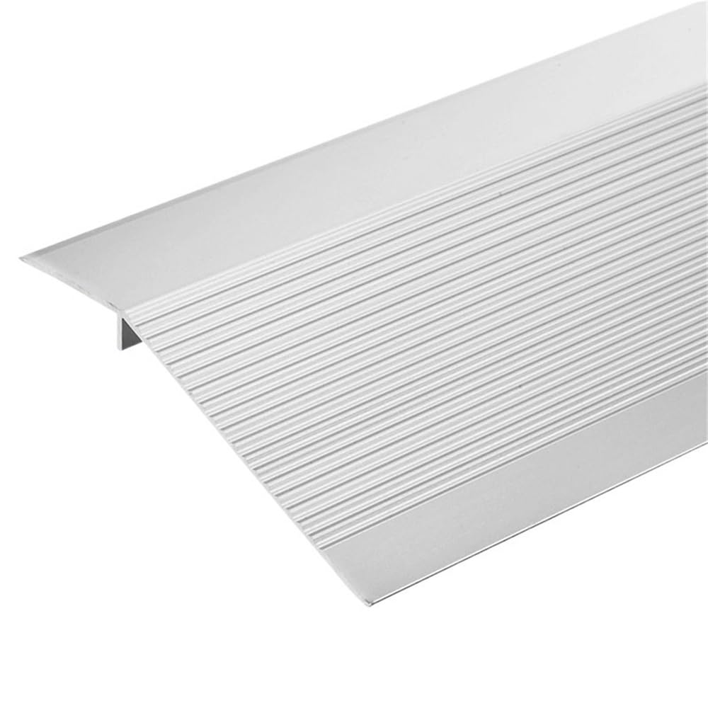 Loacea Doorway Threshold Strip Tile Transition Strip Carpet Edging Trim, Aluminum Door Floor for Laminate Doorway Edge(Silver)