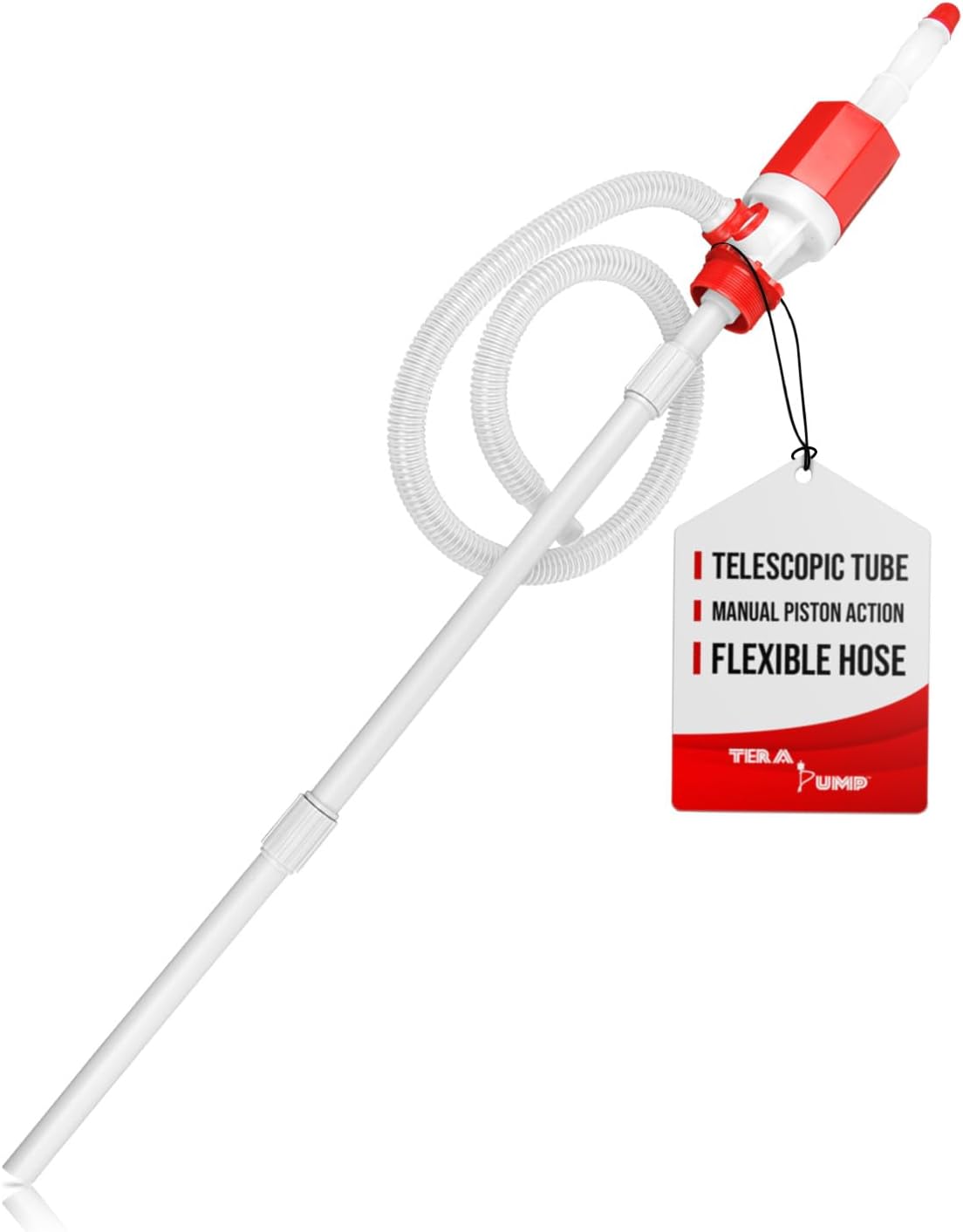 TERA PUMP 55 Gallon Drum Pump with Segmented Suction Tube for Drinking Water, Corrosives, Detergents, Mild Acids, Gas, Diesel, Liquid Waxes & more