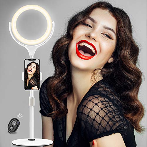 Selfie Ring Light with Stand Cell Phone Holder and Remote Shutter for Live
