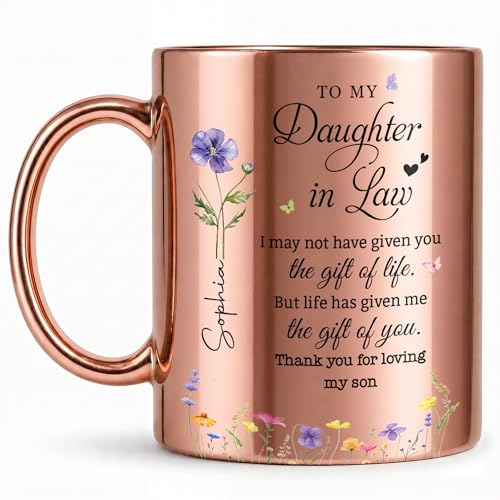 Taza metálica personalizada para nuera 11 onzas miniatura 1