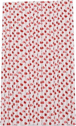 200 pitillos de papel con diseño corazón foil rojo, plata y dorado miniatura 7