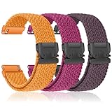 3Pezzi Intrecciati Cinturino per Garmin Venu 4 41mm/3S 2S/Vivoactive 4S 3S/Vivomove 3S/Forerunner 255S Music 265S Band,Sportivo Nylon 18mm Banda per Huawei Watch 5 42mm/GT 6/5/4 41mm/GT5 Pro 42mm