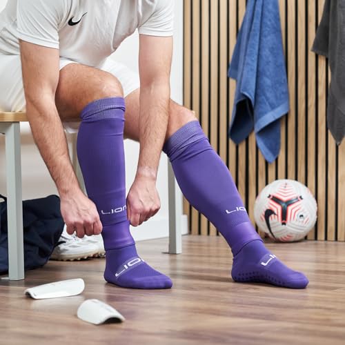 Silicone Football Leg Bands For Adults & Kids - The Tape Alternative To Hold Shin Pads In Place To Match Your Kit (Purple) - Image 2