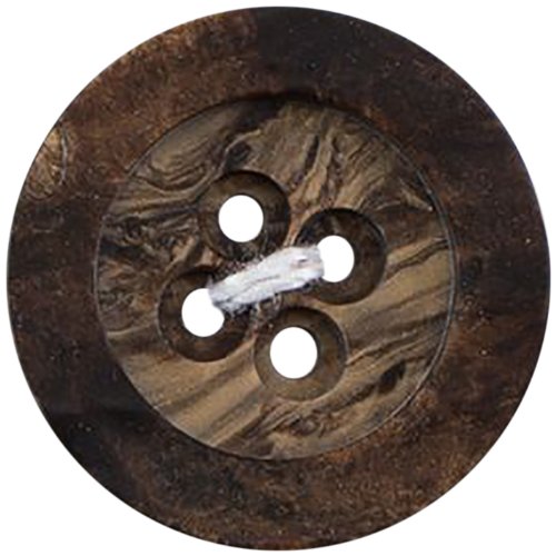 Milward 22.5 mm 2-Piece Flat Wooden Polyester Buttons, Brown