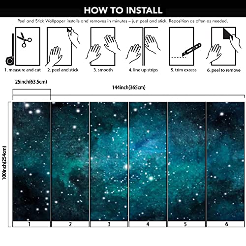 Modern Wallpaper Murals 3D Hand Painted Watercolor Night Sky Peel And Stick Removable Self-Adhesive Pvc Wall Stickers For Nursery Kids Bedroom Tv Wall Decor #TOP5