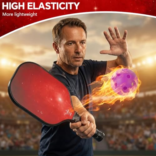 Image of PROBEROS Pickleball Paddle Composite with 4 Pickleballs and Carry Bag