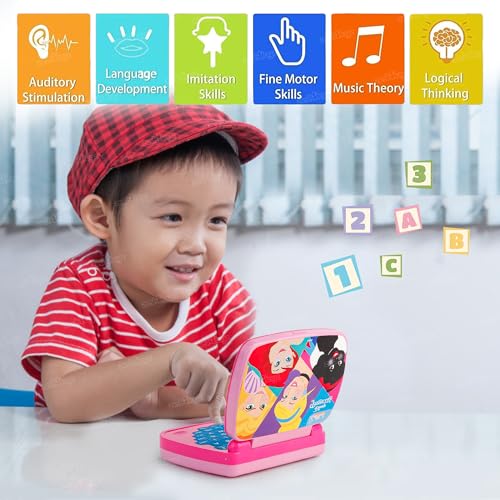 Image of Zest 4 Toyz Educational Laptop for Kids Toy with Lights and Sounds Learning Laptop Educational Toy Alphabet and Numbers Portable Battery Powered Birthday Gift for Girls (Princess Theme)