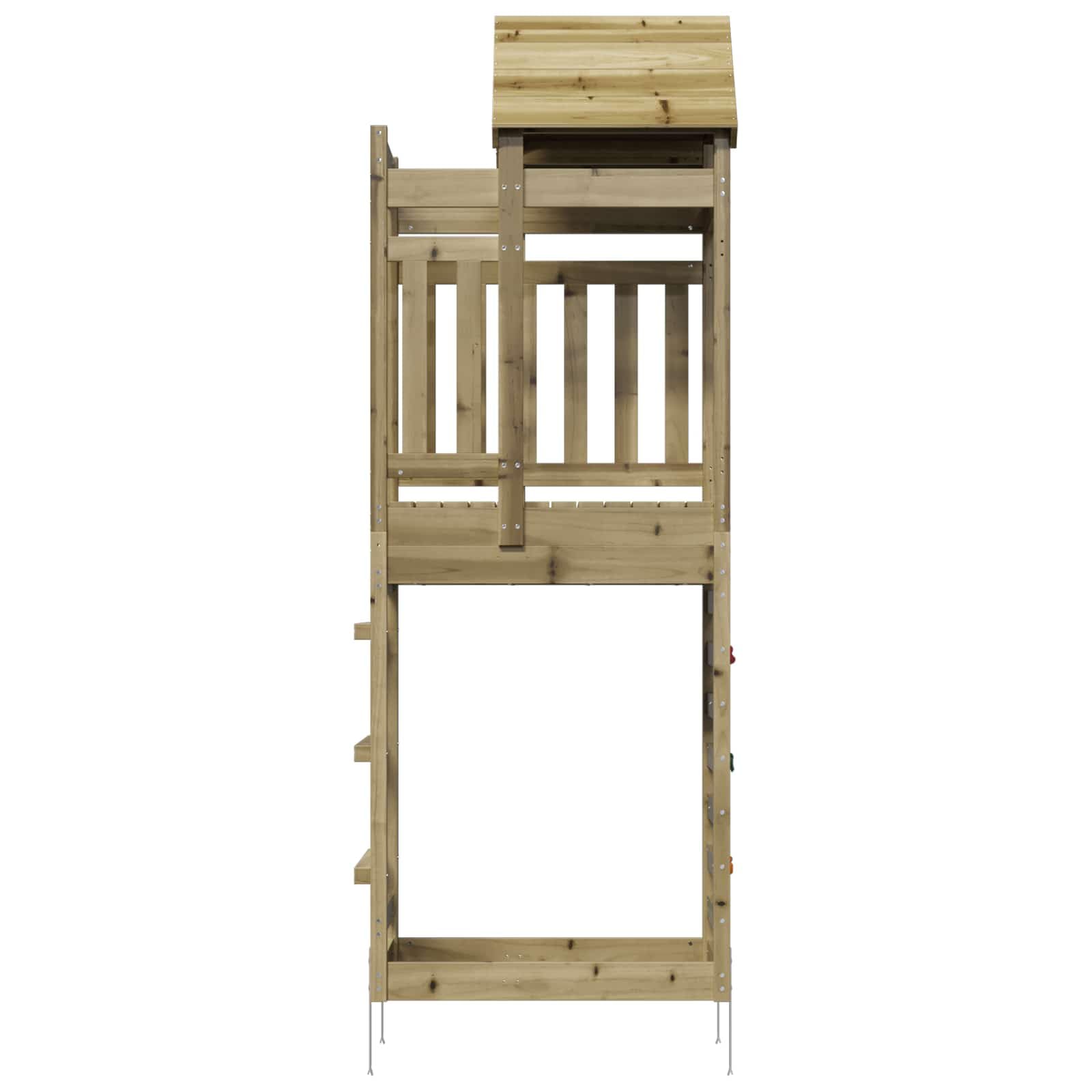 vidaXL Torre de juego marrón 52,5 x 85 x 238 cm madera maciza impregnada, moderna y robusta torre de juego, aventura al aire libre para niños, equipo de juegos en el jardín, diversión para la familia