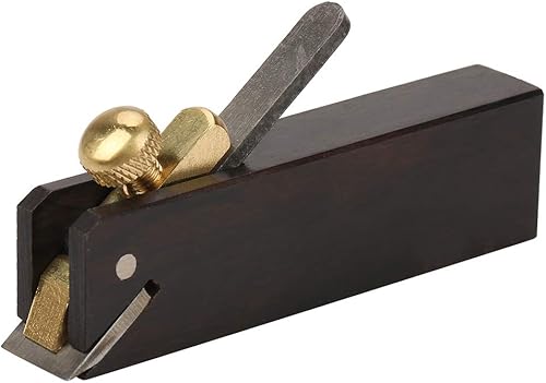 Ejoyous Mini cepilladora de madera de ébano, 3 pulgadas, herramienta de mano, artilugios para manualidades de madera con hoja cepilladora y fijador