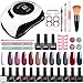 Btiztlla UV Nagellack Set mit 120W UV Lampe, 12 Farben White Nude Glitter Gel Nagellack Set, UV LED Lampe, Base Coat, Top Coat, Matter Decklack für Nail Art Salon zu Hause, Perfekt für Anfänger