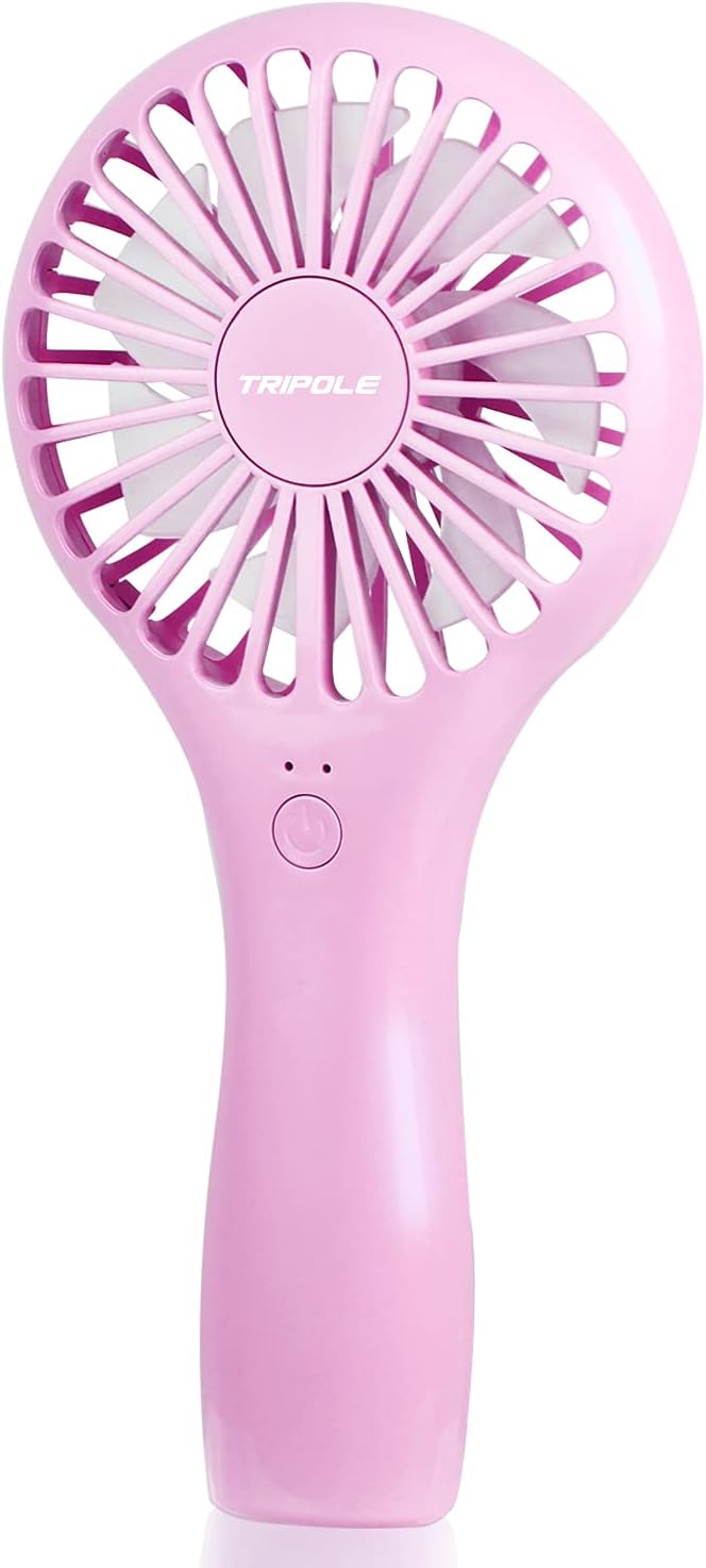 Tripole Mini Handheld Fan Battery Operated Small Personal Portable Fan Speed Adjustable USB Rechargeable Fan Cute Design Powerful Eyelash Fan for Stylish Kids Girls Women Men Indoor Outdoor Travelling