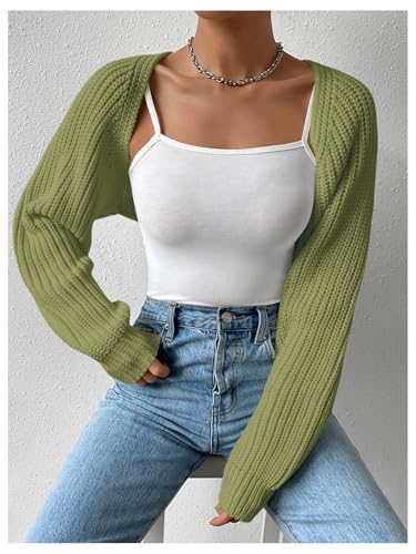 Image of Verdusa Women's Y2k Cropped Cardigan Sweaters Lightweight Knit Open Front Bolero Shrugs Spring Fall Outfits