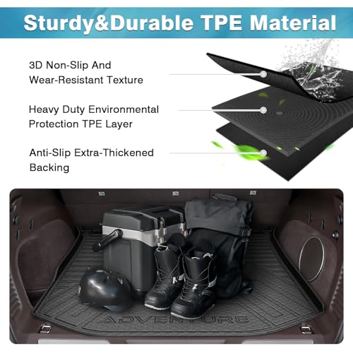 Image of Mixsuper Custom Fit for Cargo Liner 2011-2021 Jeep Grand Cherokee All Weather Durable Odorless Rear Trunk Liner Cargo Mat Black