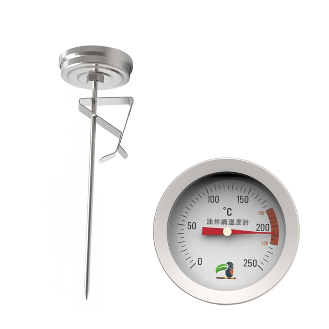 Termometro Per Olio Acciaio Inossidabile Misuratore Di Temperatura Per Dolci e Fritture Strumento Da Cucina Con Clip Per Piani Di Cottura e Siringhe Probe