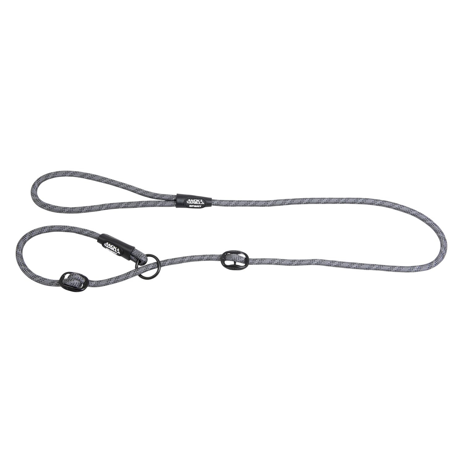 Jack and Vanilla - Luminous Dots Dog Choke Leash - Strap with Bright Spots, High Visibility for Walking, Outings - Colour: Grey, Size 8 mm x 140 cm
