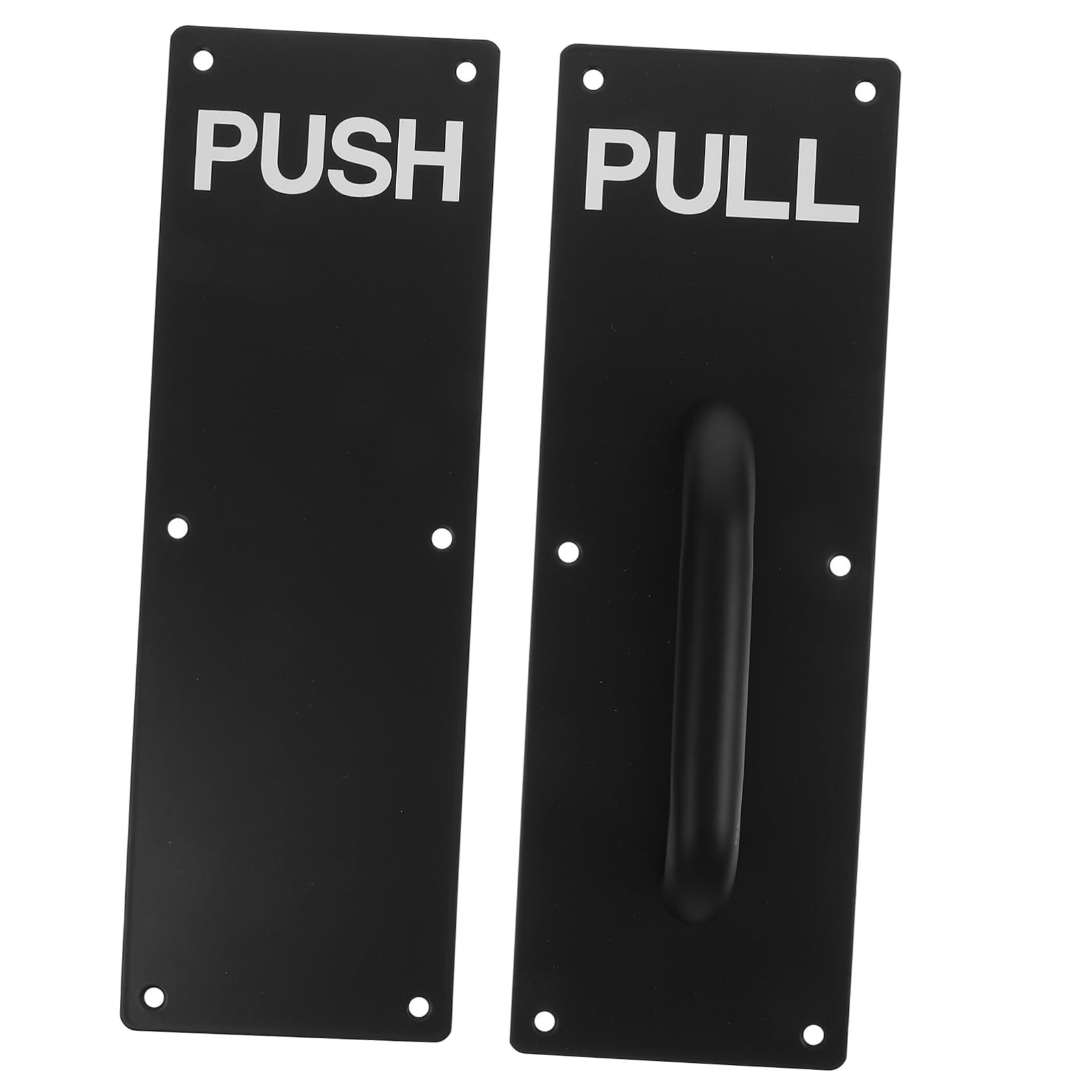 Poignée de porte push-pull en acier inoxydable noir lot de 2 style moderne