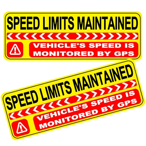 Image of Speed Limits Maintained Car Magnet, Vehicle Speed is Monitored by GPS Warning Magnetic Car Sign, Reusable Magnetic Bumper Sticker for Car, Truck, Company Vehicle Safety(Yellow-Red-2 Pack)