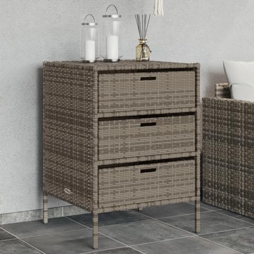 ShCuShan Armario de resina con dos puertas, para interior y exterior, armario portaobjetos de jardín, gris, 55 x 59 x 80 cm, poliratán
