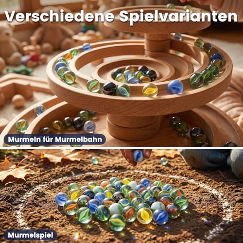 HAKACC 78 Stück Glasmurmeln, 15mm Bunte Murmeln mit Einzigartigen Mustern, Perfekt für Kinderspiele, Deko & DIY-Projekte, Mischfarben