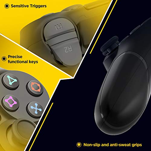 Wireless Controller for PS4, Gamepad Remote Pro Controller for Playstation 4/Pro/Slim with Motion Motors and Audio Function, NOT OEM, Black