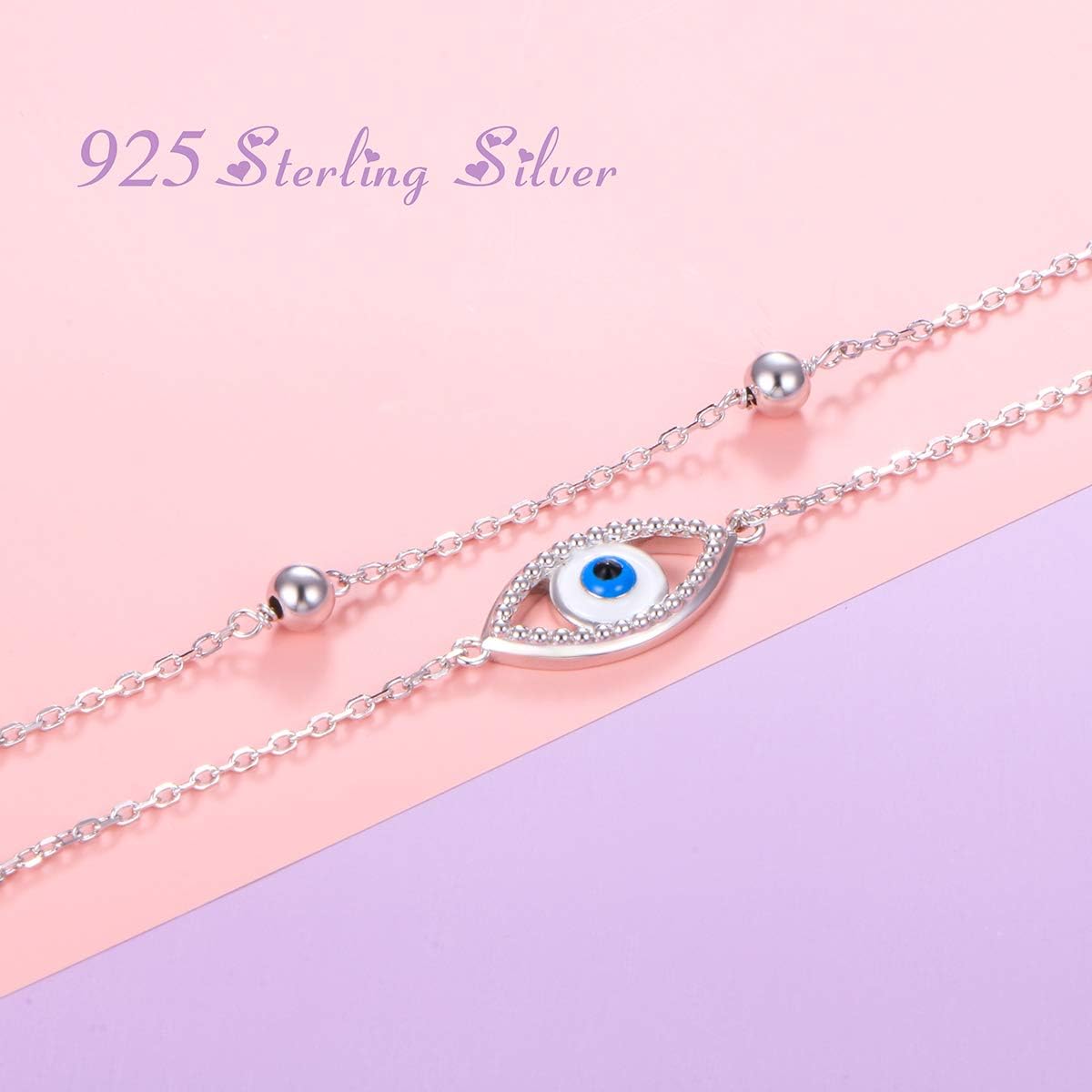 YinShan Anklet for Women S925 Sterling Silver Adjustable Foot Ankle Bracelet