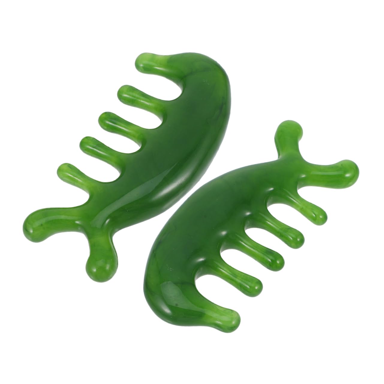 Peine De Masaje Del Cuero Cabelludo Para Piel Básico Peine De Masajes Peine De Dientes Anchos Masajeador De Cuero Cabelludo Rascador De Cabeza Jade Verde 2 Piezas X 4