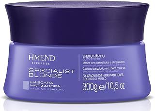 Máscara Matizadora com Extrato de Mirtilo 300g | Amend Specialist Blonde | Matização imediata com pigmentos concentrados e recuperação de fios