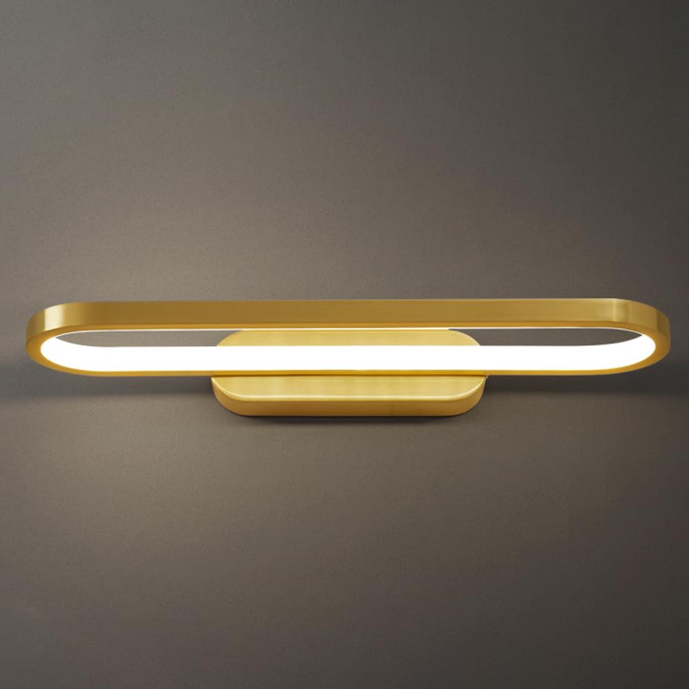 ASerZenith Led Wall Lamp, Ultra-Thin Long Ring Wall Light, Brass With Function, 18W Led Wall Sconce, Copper Bedside,