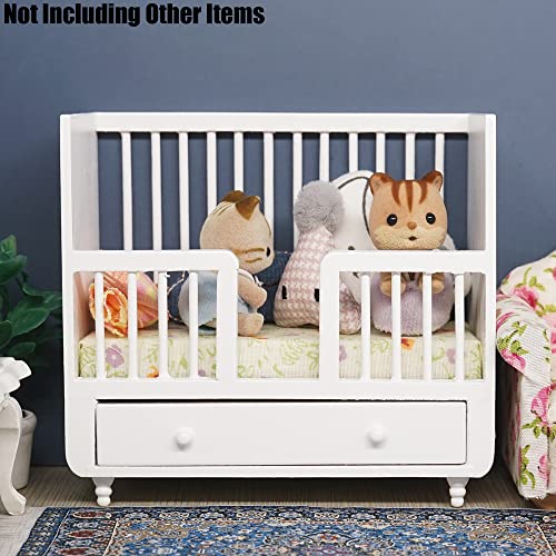 Odoria Escala 1/12 Miniaturas Berço para Bebês Cama Enfermagem Decoração Móveis para Casa de Bonecas