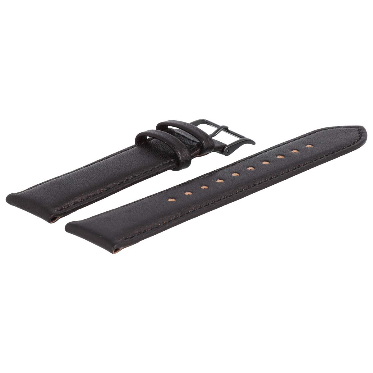 HUGO BOSS Uhrenarmband 22mm Leder Braun Schwarz - 659302792