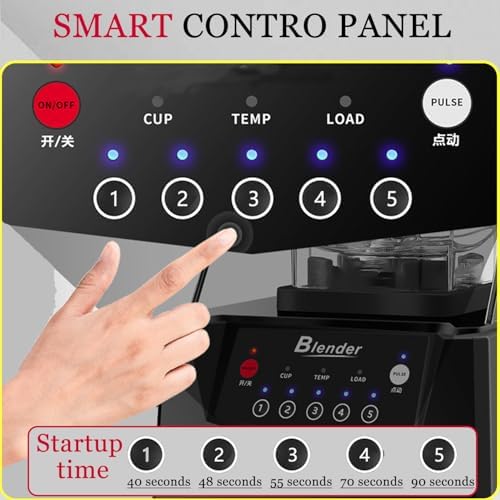 Professional 2200W Countertop Blender for Shakes & Smoothies, 2L Quiet Design with Timer & Speed Control, Ideal for Home & Commercial Use, Dishwasher Safe, 110V