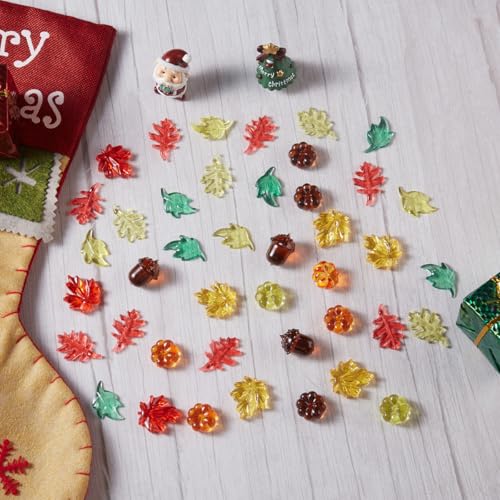 Topeen Thanksgiving Acrylic Holiday Gems 120 Pcs Crystals Gems for Table Scatter, Thanksgiving Party Decoration Favor Vase Filler, (Thanksgiving Gems)