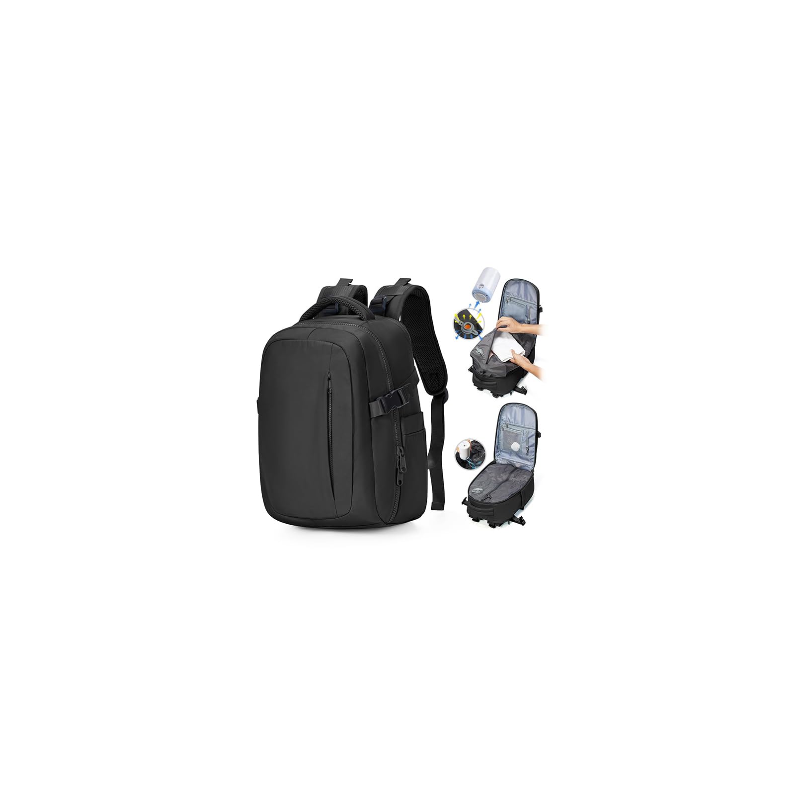 SZLX Zaino Ryanair 40x30x20 Sottovuoto con Pompa Zaino Ryanair 40x20x25 Donna Zaino da Viaggio Wizzair Bagaglio a Mano Uomo per Laptop da 14 Pollici Borse da Cabina 45x36x20 Easyjet con Porta Scarpe
