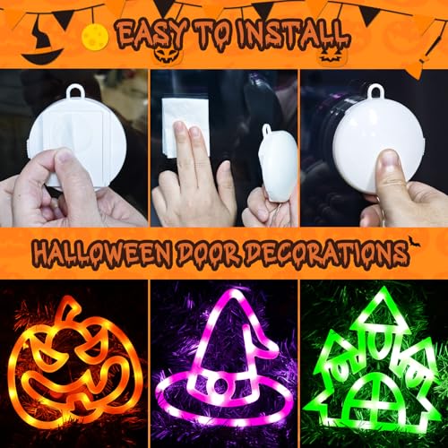 Halloween Decorations Window Light: Set of 3 LED Lights for Windows Battery Operated Indoor Pumpkin Halloween Decor for Home, Party, Shop Display - Image 4