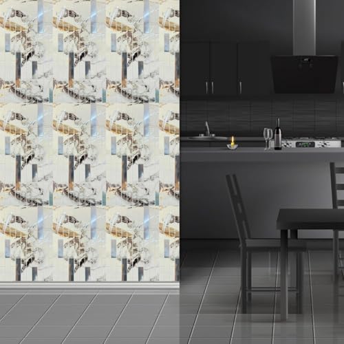 Image of WrapWall 3D Wallpaper Self Adhesive Foam Pack of 4 (60x30 cm) | Waterproof Brick Design Wallpaper |Peel & Stick DIY Wall Decor for Living Room Bedroom Kitchen (4, Cream Mosaic)