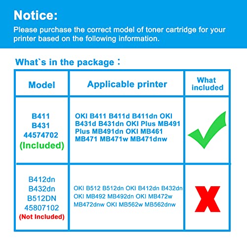 Toner compatible B411 B431 oki pour espace de télétravail efficace