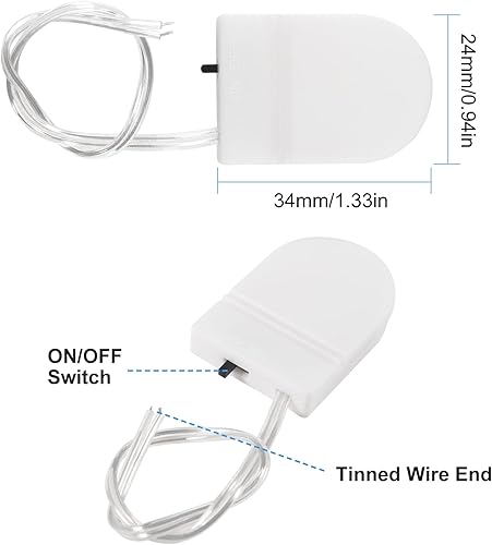 Miniatura 5 de Alinan Soporte de batería con botón, soporte de batería de celda de moneda con interruptor CR2032 1 X 3V Soporte de batería de cajas de