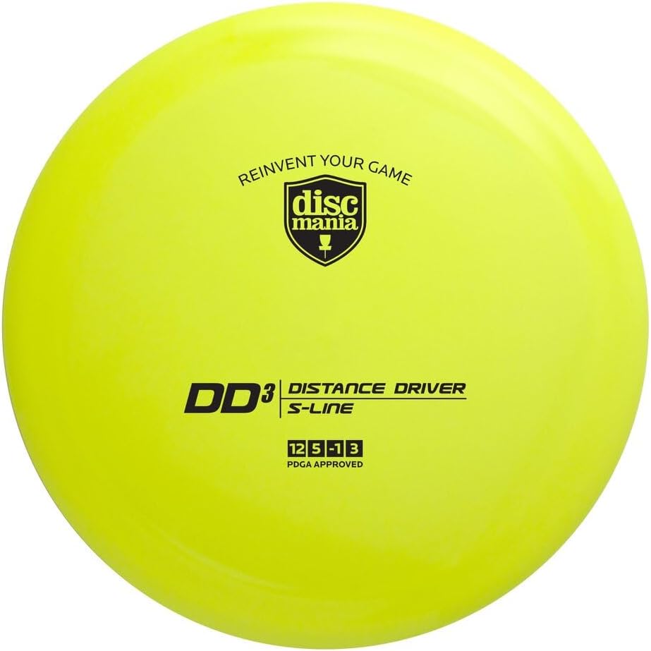 Discmania S-Line DD3 Disc Golf Distance Driver | Stable to Overstable Disc Golf Driver with Incredible Glide | Premium S-Line Plastic | Ideal for Long Distance Drives | 170-175g (Colors May Vary)