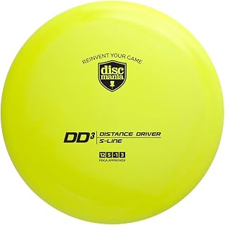 Discmania S-Line DD3 Disc Golf Distance Driver | Stable to Overstable Disc Golf Driver with Incredible Glide | Premium S-Line Plastic | Ideal for Long Distance Drives | 170-175g (Colors May Vary)