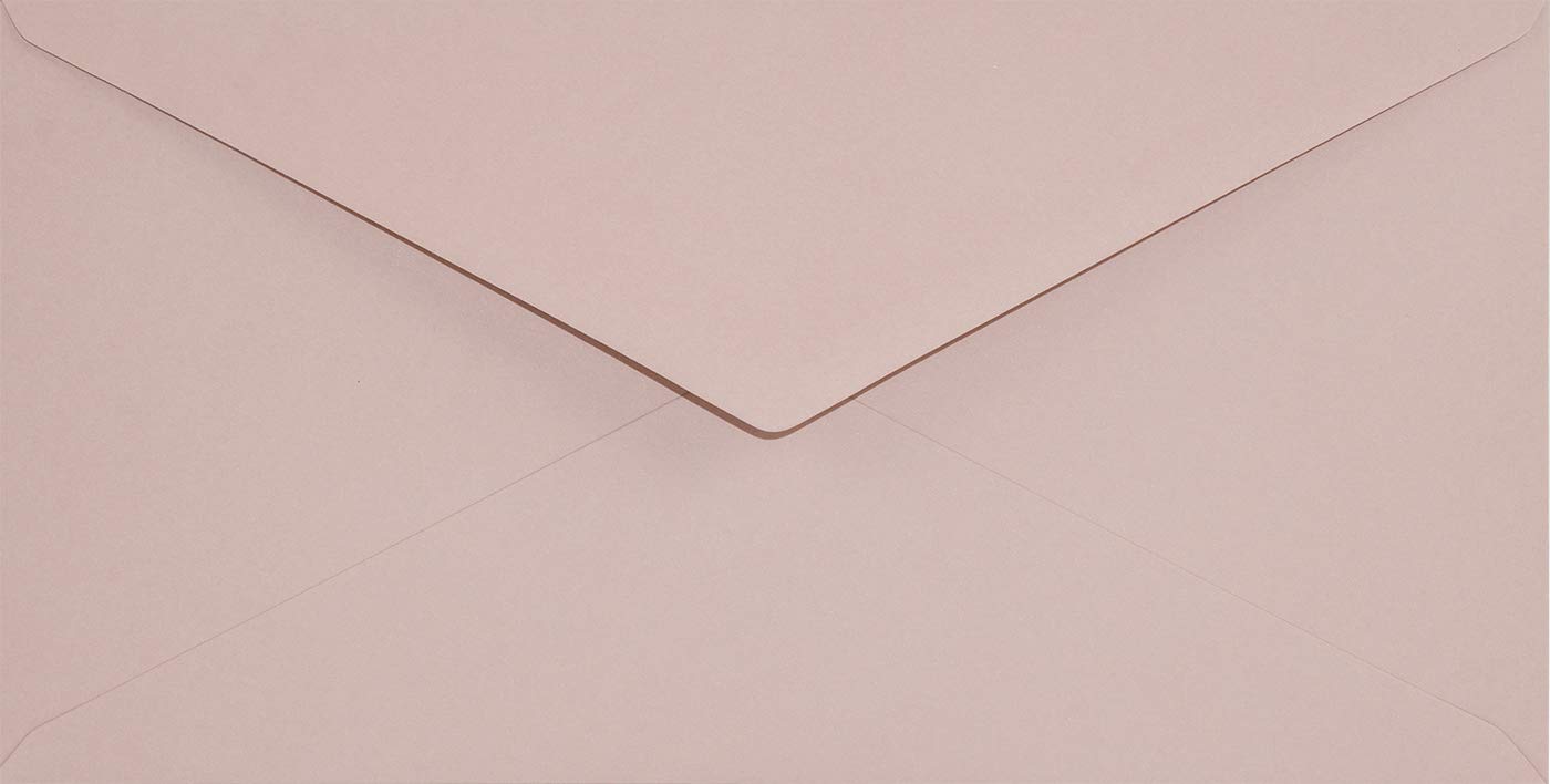 Netuno 500 Long Old Rose envelopes DL 110 x 220 mm 4.33 x 8.66 in 120gsm Keaykolour Old Rose Elegant Invitation Envelope Colourful Recycled envelopes for Letters Flyers Business Cards Weddings