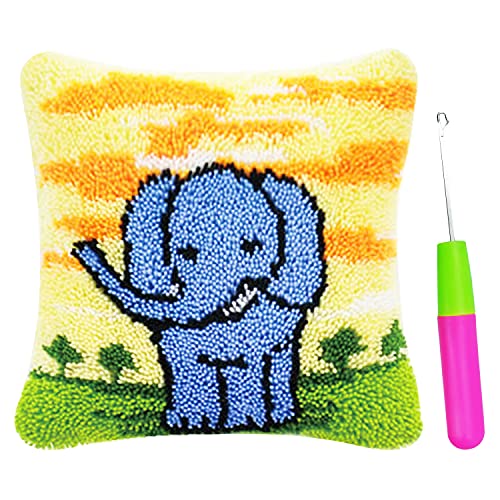 DIY Kit de Ganchillo Funda Almohada para Adultos Juego de Funda Almohada Anudadas Cojines de Crochet de Punto de Cruz para Bricolaje Kit Anudado...