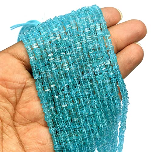 Perles apatite bleue sur fil pour fabriquer vos bijoux d'été et colliers bohèmes chic